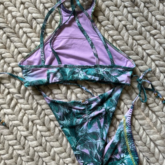 PilyQ Women's Mai Tai Stitched Gypsy Halter Top & Reversible Teeny Bikini Bottom - Picture 11 of 16